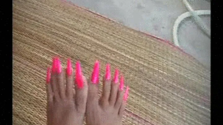 Pink Sharp Toenail Showing-B