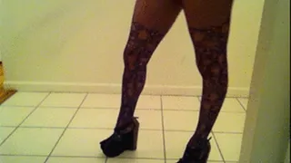 Long Legs & Purple Fishnet Stocking
