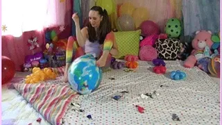 Pin Popping a Room Full of Swirly Balloons