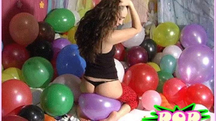 Bare Bottom Balloon Busting, with a Thong on.