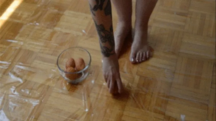 Breaking Eggs With Her Feet