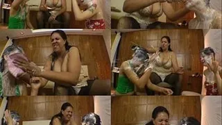 PIE IN THE FACE GAME - TOP GIANT GIRL MERY AMAZON CINTHIA 6,69 FEET -- CLIP 4 -- Exclusive MF -RELAUCH