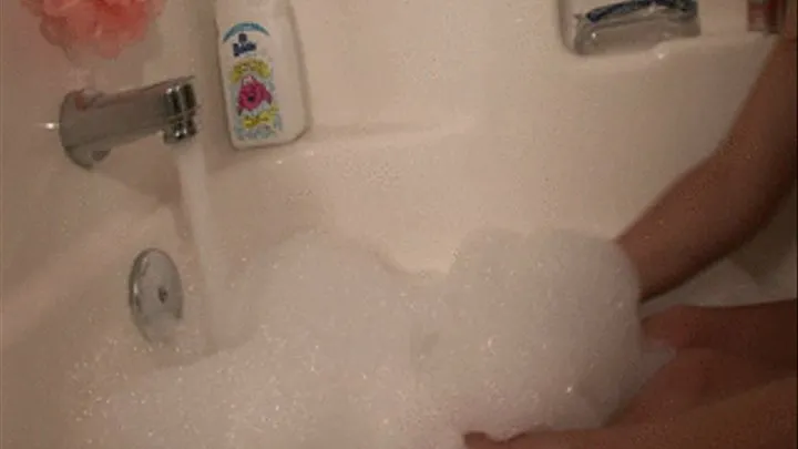 skinny brunette bubble bath