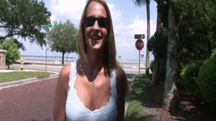 skinny girl big natural tits flashing in public