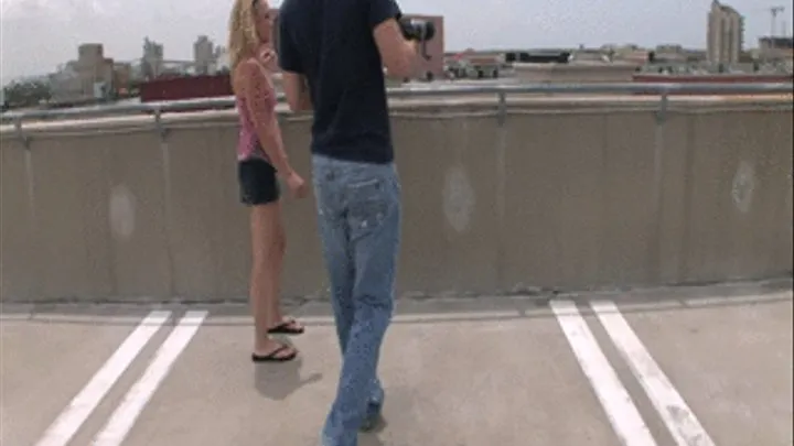 public nudity on top of the parking garage