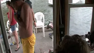 ricky finger fucking ali on the house boat till her pussy squirts on milfs leg