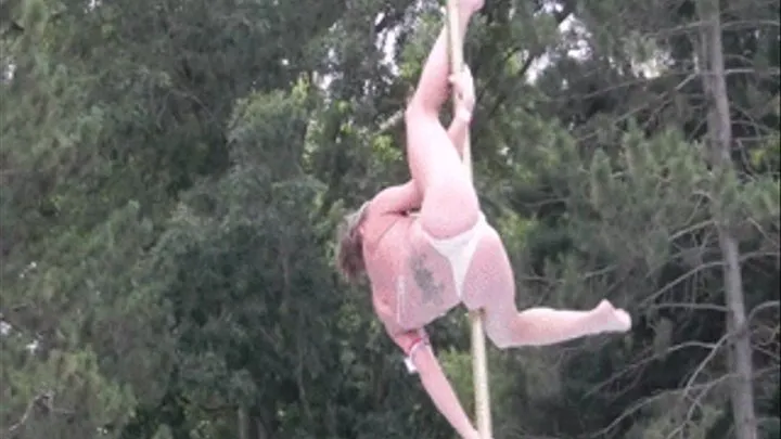 naked acrobatics with many strippers outdoors