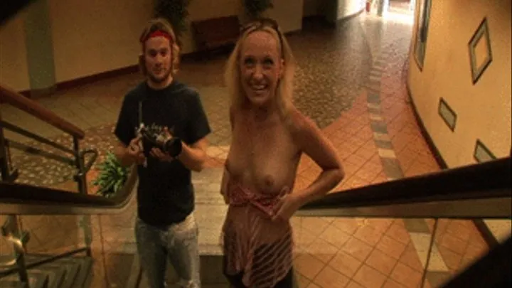 butt cam pov voyeur style naked blonde at hotel daytime