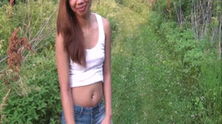 local chick gets naked in public out in a field