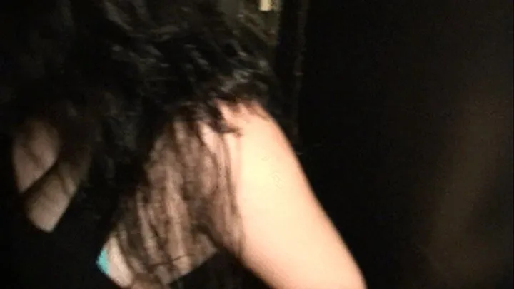 exposing big tits and playing with shaved pussy in the club