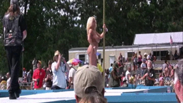 filming naked women on stage at a day party