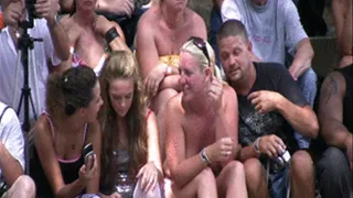 oil wrestling in the sun with big curvy blonde vs a skinny small blonde