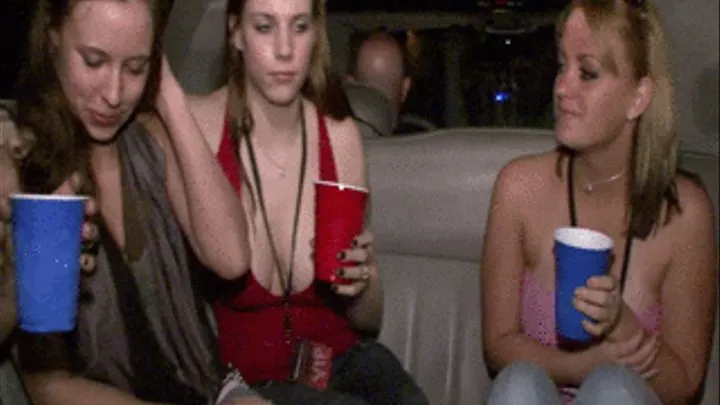 5 girls flashing in limo 1