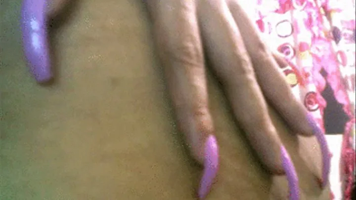 pink long NAILS rubbing and scratching my BUTT