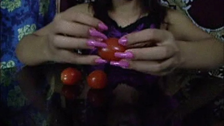 my long sharp nails on tomato