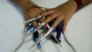 playing my hands and my long nails