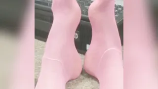 Highly Arched Ebony Soles in a Pair of Pink Nylons Jan 2020