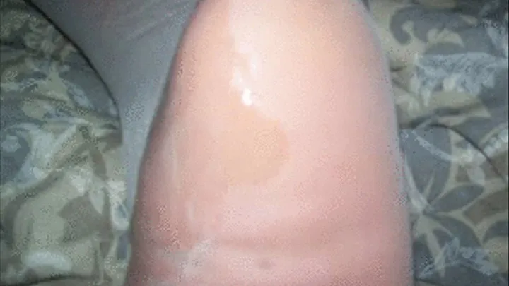 Tab - Tab Gives A Cum Squirting Footjob in White Nylon Stockings/Pantyhose (SLIDE SHOW)