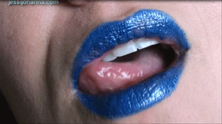 Bold Blue glossy Lips