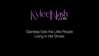 Giantess Eats the Little People Living in Her Shoes