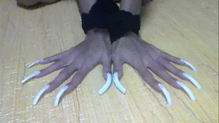 White nails hands tied