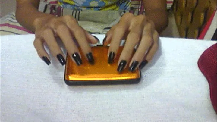 Square black nails tapping