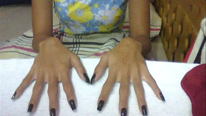 Square black nails in table