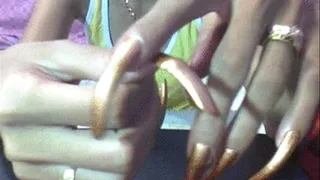 Sexy gold nails caressing..