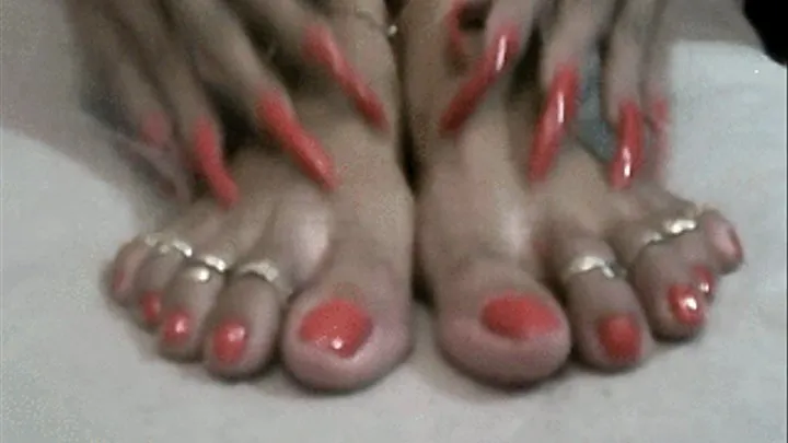 fuschia orange nails and toes..