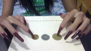 Sexy Maroon nailss pick coins