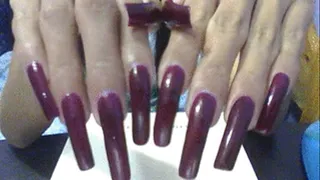 Sexy Maroon nailss close up