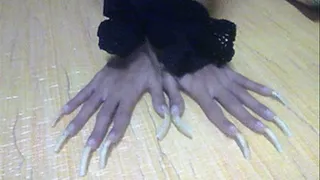 Natural long nails wrist tied