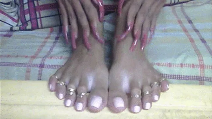 Peach nails and toes