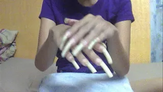 Natural long nails close up