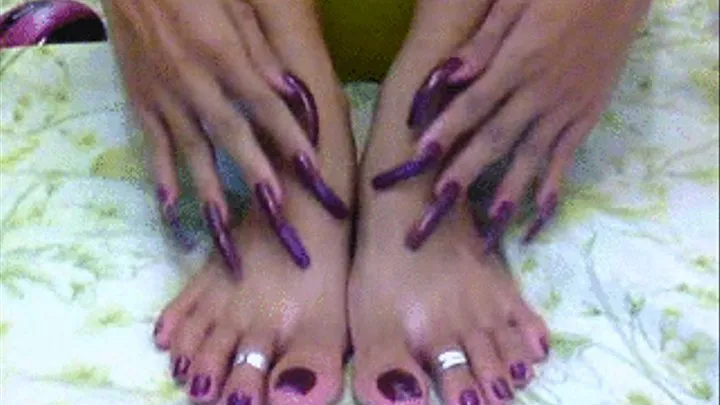 golden plum nails and toes