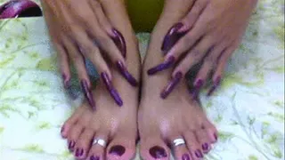 golden plum nails and toes