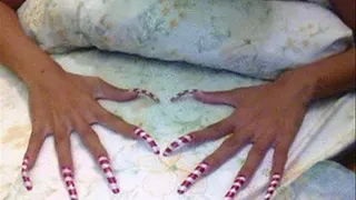 candy nails on the bed