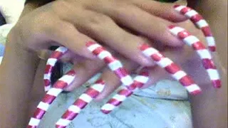 candy nails close up