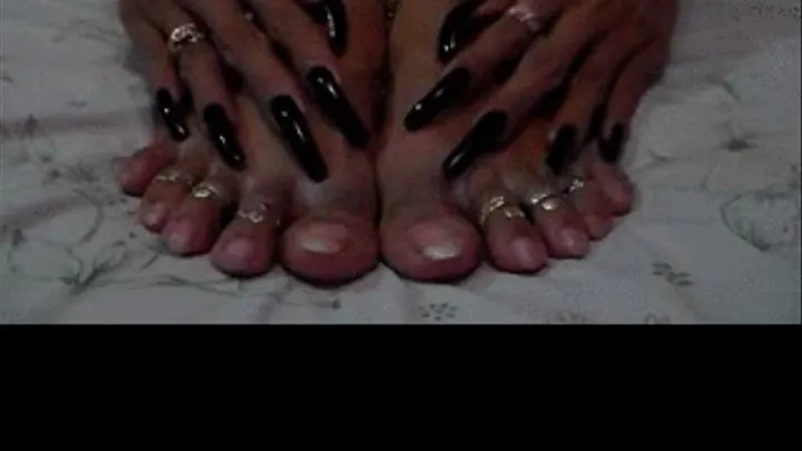 Sexy black nails and toes