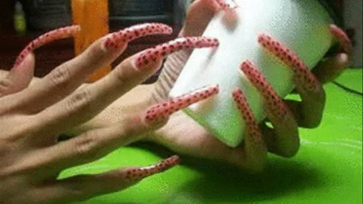 with dot nails and cup