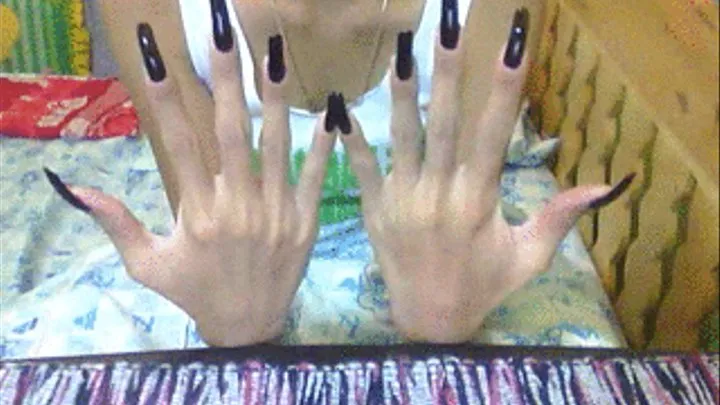 Dark plum purple nails back and front..