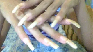 Clear nails without polish close up..