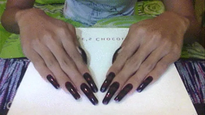 Dark stripes nails in flat surface..