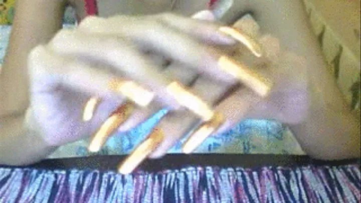 Bronze nails close up..