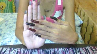 Black red nails back and front..