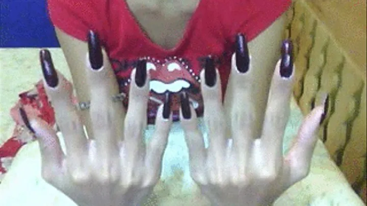 Chocolate brown nails back and front..