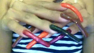 assorted colors nails close up