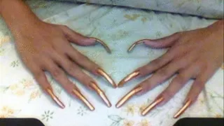 bronze gold nails in bed