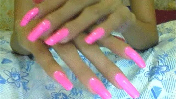 Pink Nails Close Up..