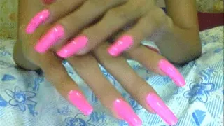 Pink Nails Close Up..